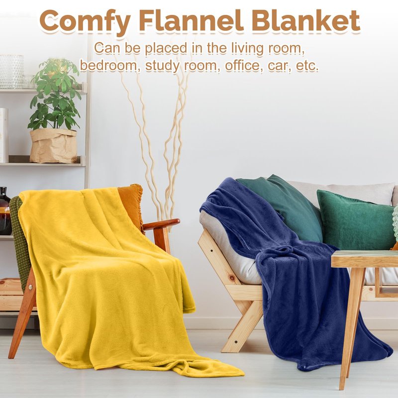 Panitay 10 Pcs Fleece Throw Blanket Bulk 50 x 60 Inches Cozy Fuzzy Flannel Plush Soft Blankets for Sofa, Couch Bed Warm Throws for Wedding Homeless Christmas Party Gift(Rich Color)