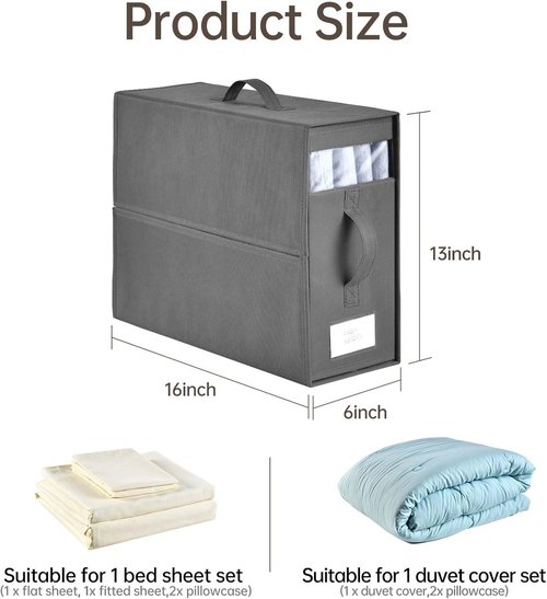 Bed Sheet Organizers by [Brand Name] - 8 Pack Foldable Linen Closet Storage Solutions