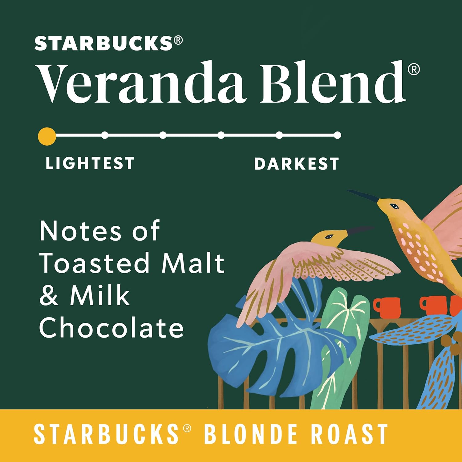 Starbucks K-Cup Coffee Pods - Blonde Roast Veranda Blend for Hot or Iced Coffee | 32 Count