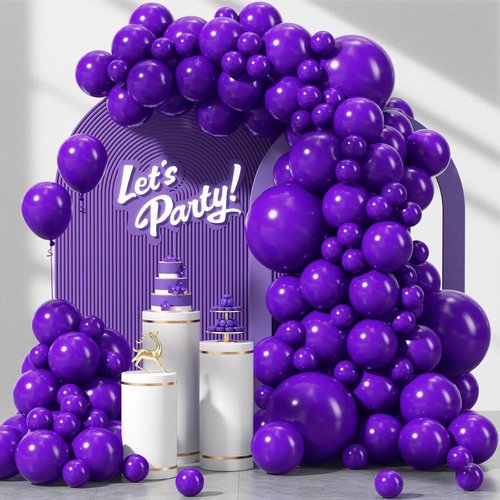 Dark Purple Balloons by [Brand Name] - 120-Piece Balloon Arch Kit for Graduation, Birthday & Baby Shower Decor