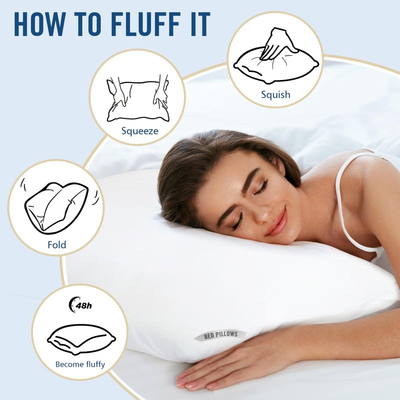 Piwaal Bed Pillows King Size 4-Pack - Down Alternative Plush Fill for Back, Stomach & Side Sleepers - Breathable & Supportive Hotel Style Pillows