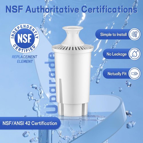 BREAUILL Water Filter - NSF Certified Replacement for Brita Pitchers | Compatible with Classic OB03, Mavea 107007 (3 PCS)