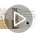 7-Tier Blanket Ladder Shelf with Hooks, Rustic Wooden Towel Rack for Storage