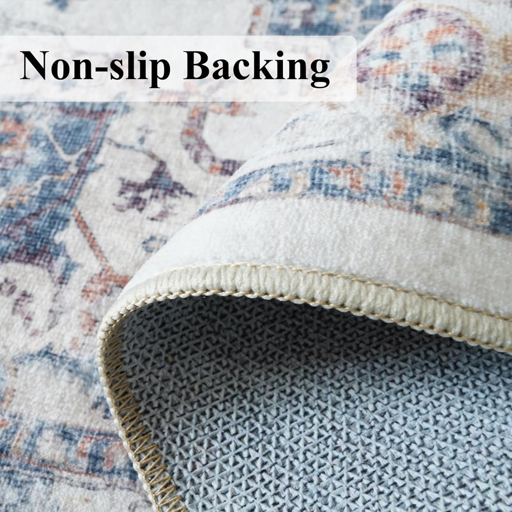 Skiennix 2x8 Washable Hallway Runner Rug - Ultra Soft Non-Slip Entryway Carpet in Brick Color