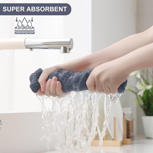 Homaxy Kitchen Towels Set - Ultra Soft 100% Cotton Dishcloths | 8-Piece Assorted Colors, 12x12 & 13x28 Inches