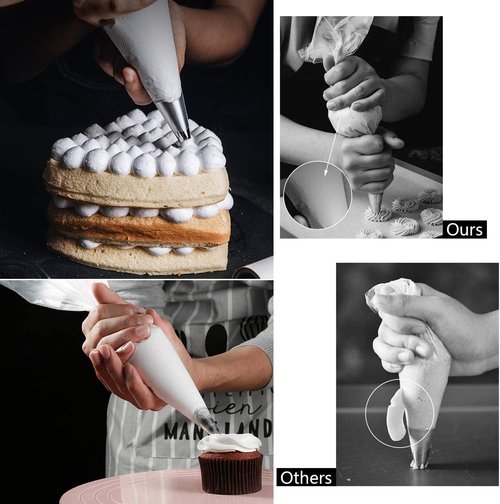 400 Pcs Skiennix Disposable Piping Bags - 12 Inch Anti-Burst Tipless Icing Bags for Cake & Cookie Decoration