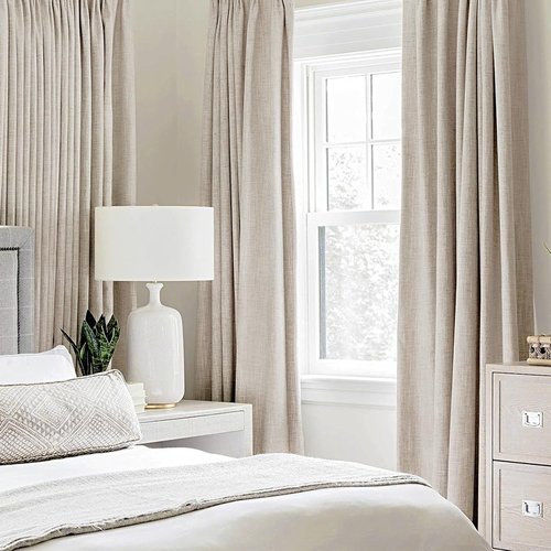 MIULEE Blackout Curtains - 100% Thermal Insulated Linen Textured Drapes | 52 x 45 Inch (2 Panels) for Bedroom & Living Room