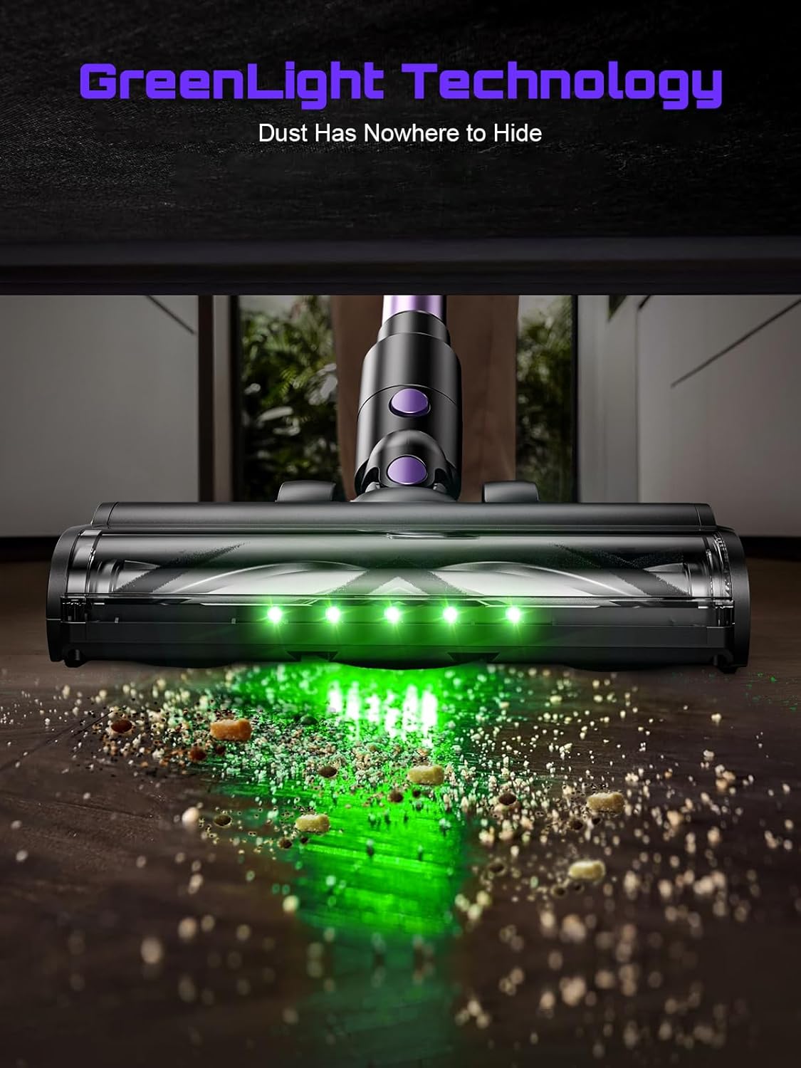 OIRFND Cordless Vacuum Cleaner - 10-in-1 Lightweight Stick Vacuum with Powerful Suction & LED Light | Ideal for Home & Carpets