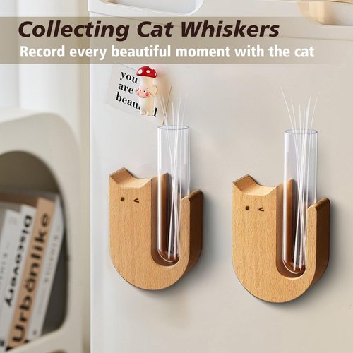 2pcs Cute mini vase Magnets for Fridge - Tiny Cat Whisker Holder, Tiny vase Fridge Magnets | Perfect for Fresh Flowers, Cat Whisker，Herbs, & Makeup Brushes