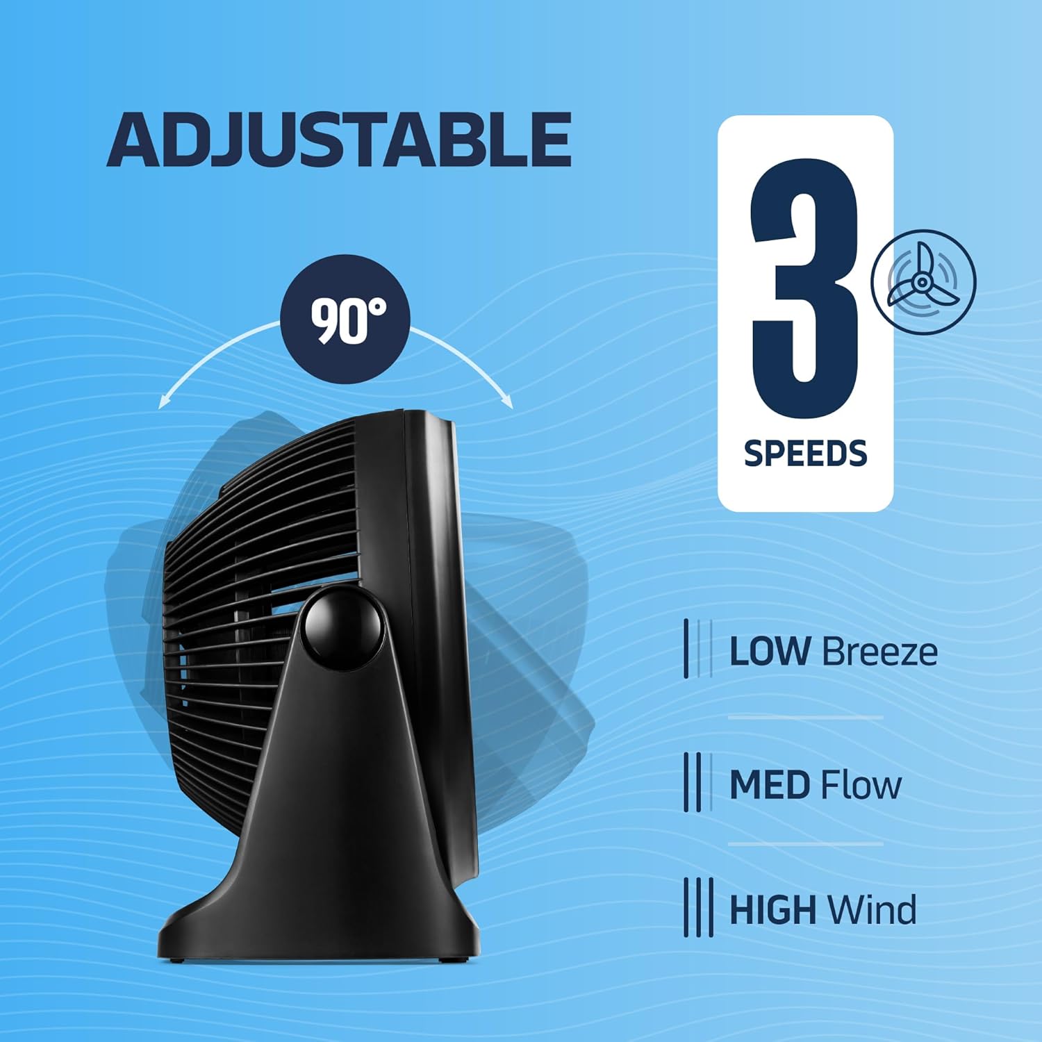 NEXAIR 7" Portable Turbo Fan - 3 Speed Adjustable Air Circulator for Quiet Cooling | Ideal for Bedroom & Office
