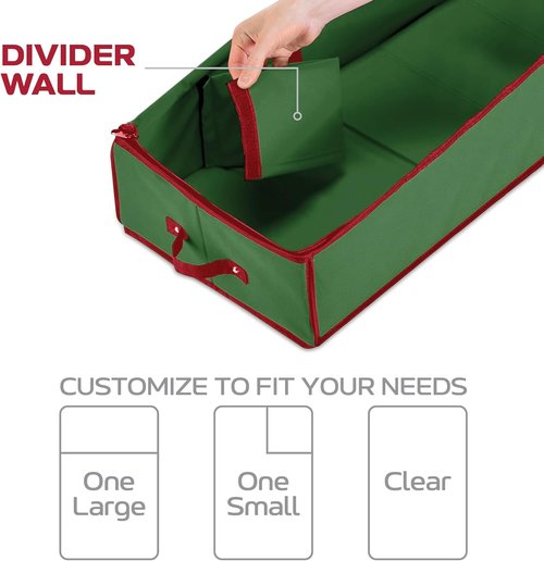 Christmas Wrapping Paper Organizer - Fits Up to 24 Rolls | Storage Bag with Straps & Pockets in Green