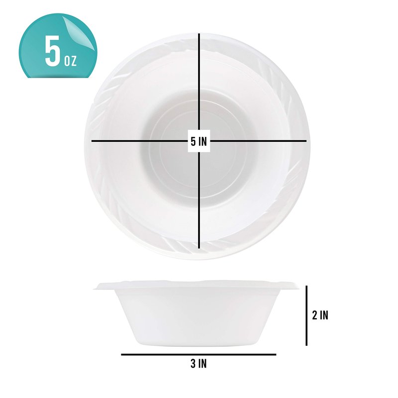 800 Count Disposable 5 Ounce White Plastic Dessert Bowls