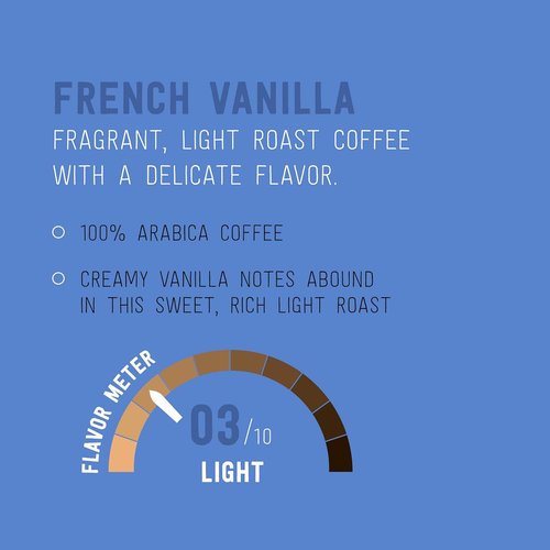Happy Belly Light Roast Coffee Pods - French Vanilla Flavor | Compatible with Keurig 2.0, 100 Count