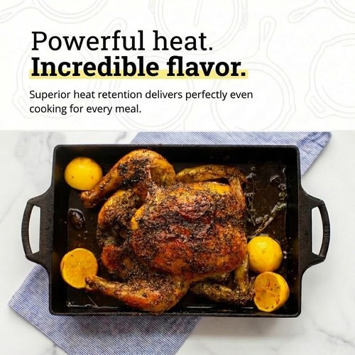 Lodge Cast Iron Casserole Pan - Durable Cookware for Perfectly Even Cooking | 3-Quart Size