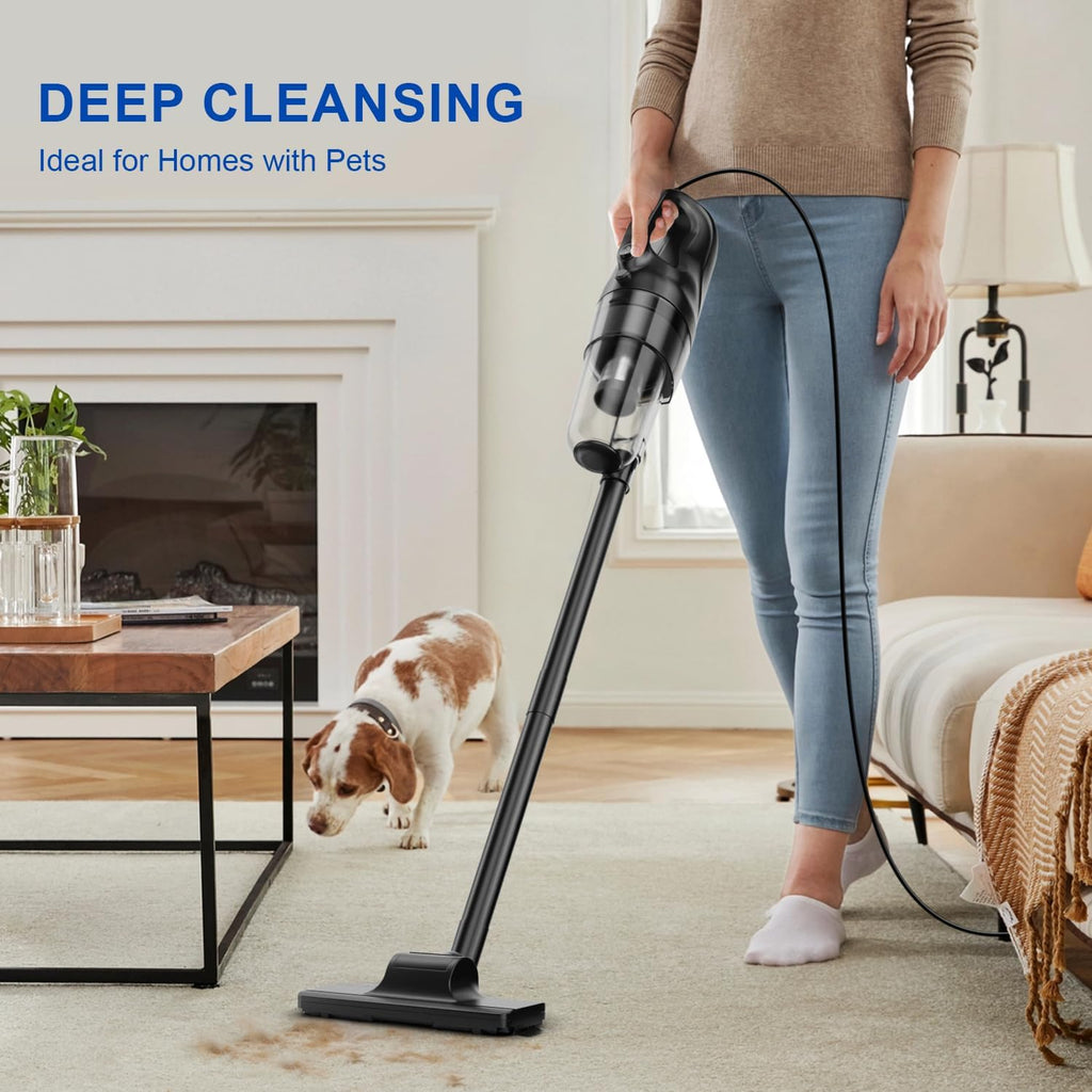 SOWTECH Corded Vacuum Cleaner for Home, Hard Floor Stick Vacuum with 23Ft Long Cord, Powerful Suction Lightweight Vacuum for Hardwood Floors