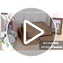 Set of 2 Woven Seagrass Storage Bins with Lids Coffee Flat Baskets