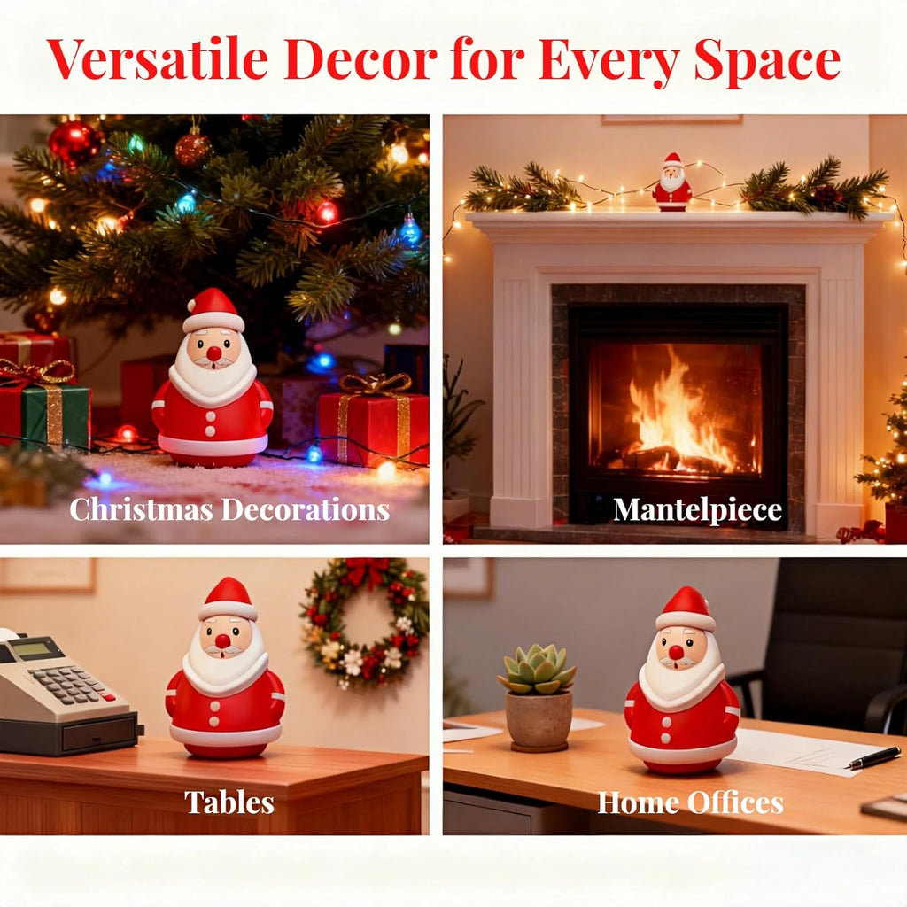 Skiennix Mini Santa Claus Decor - Adorable 3D Christmas Figurines for Holiday Cheer | Perfect for Coffee Tables & Mantels