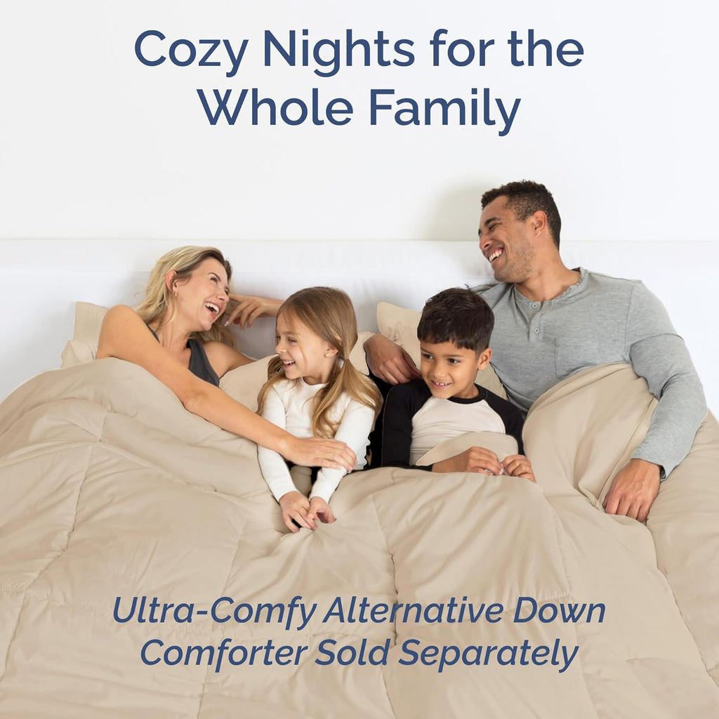 Queen Size 4-Piece Sheet Set | Skiennix Comfy Cooling Bed Sheets - Ultra-Soft, Deep Pockets - Oeko-Tex Certified, Cream