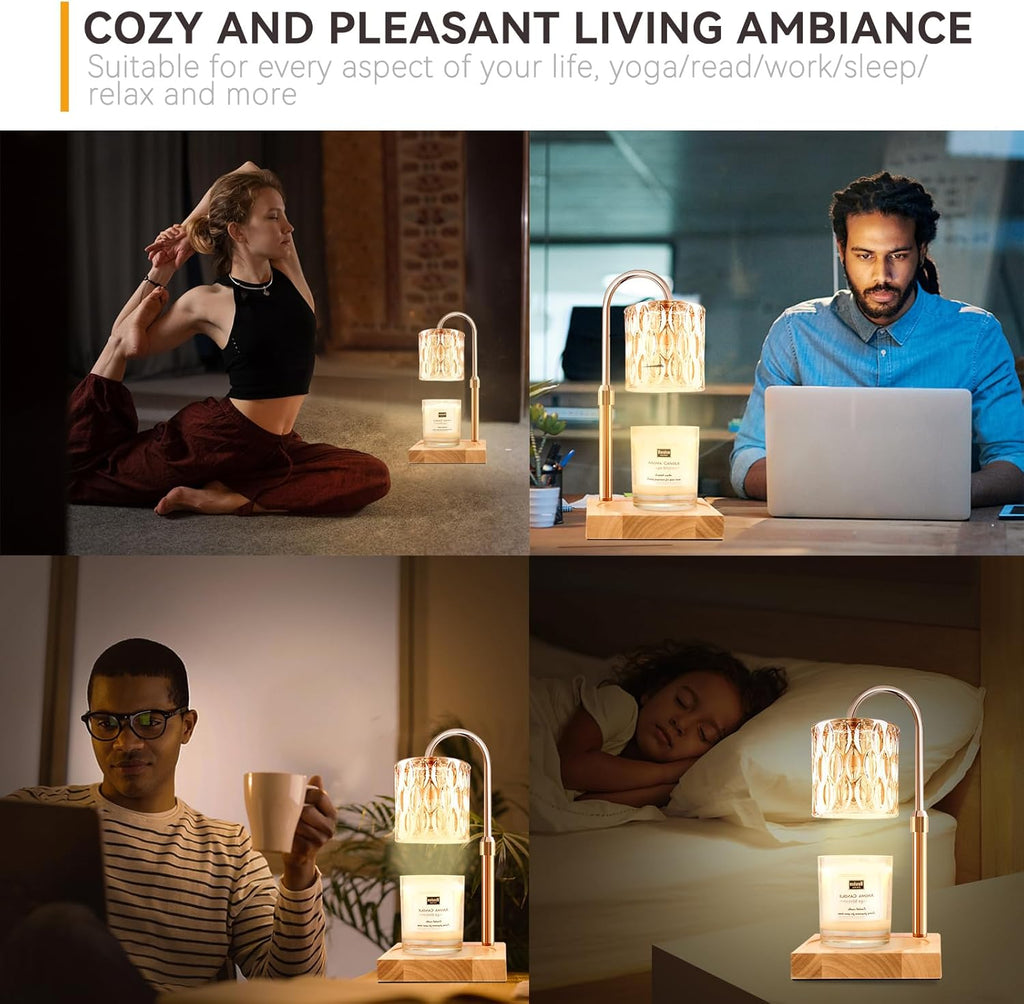 Skiennix Candle Warmer Lamp - Adjustable Height & Dimmable with Timer | Charming Gift Box Included, Perfect for Birthdays & New Home Decor