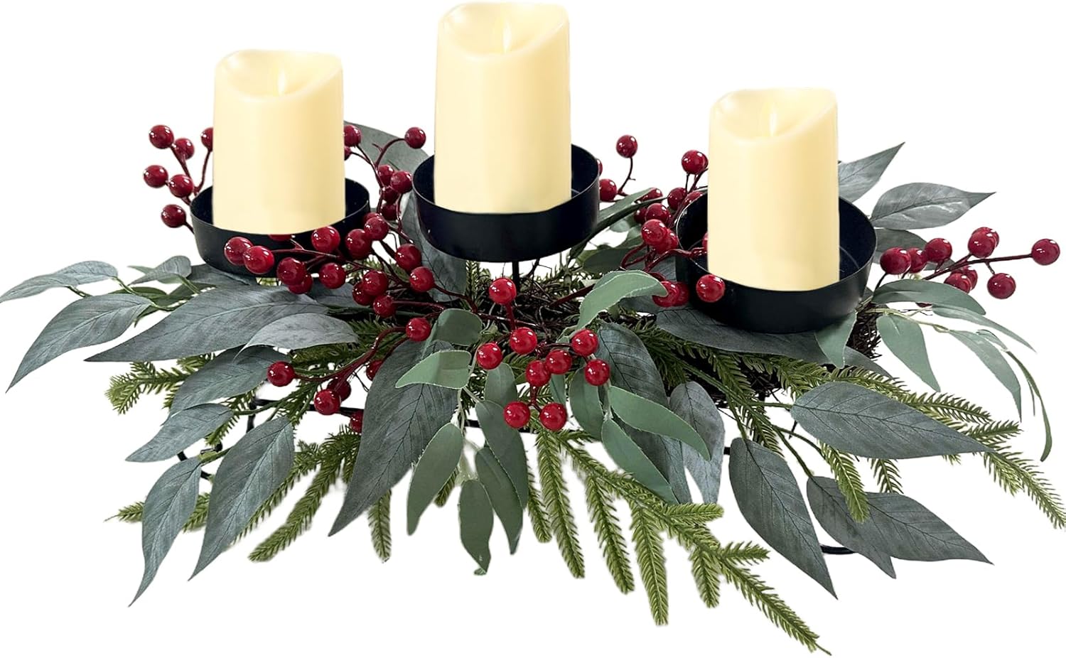 Regine Switzerland 22-Inch Christmas Candle Holder - 3-Tray Centerpiece for Holiday Table Decor