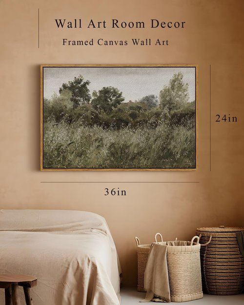 InSimSea Framed Canvas Wall Art - Modern Farmhouse Countryside Decor | 24"x36" for Bedroom