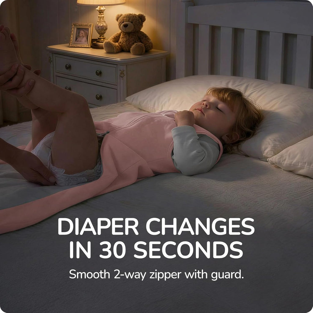 Skiennix Baby Sleep Sack - 0.5 Tog & 1.0 Tog Cotton Toddler Sleeping Bag | 2-Way Zipper Design