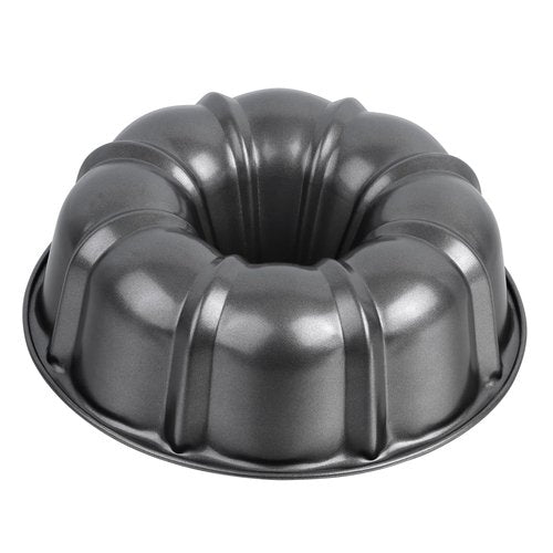 P&P CHEF 10 Inch Gray Non-stick Cake Pan, Carbon Steel Fluted Tube Round Baking Pan for Pound Cake, 10-Cup Large Capacity Bakeware, Healthy & Heavy Duty, 1 Piece