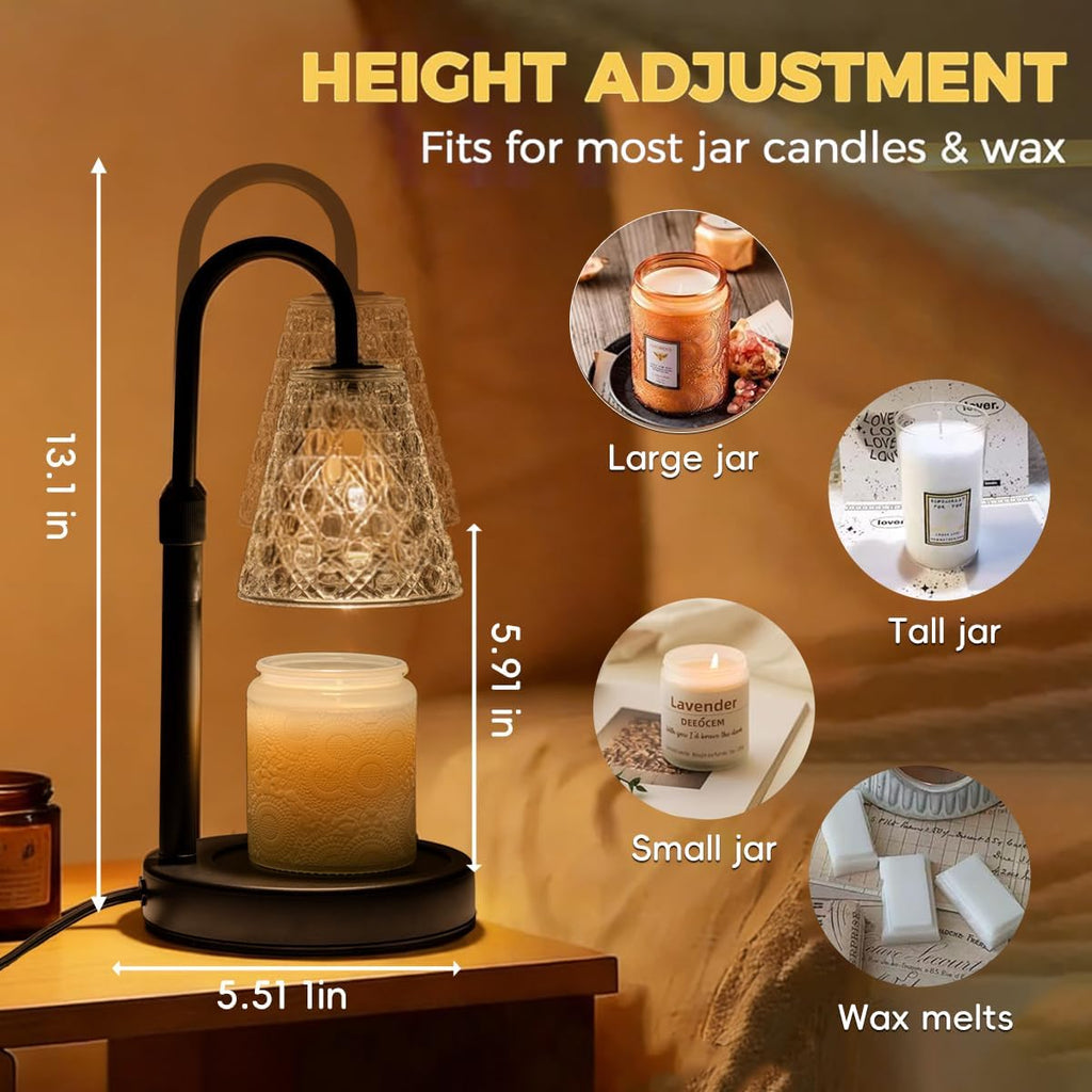 Skiennix Candle Warmer Lamp - Dimmable with Timer | Perfect Gift for Women & Home Decor, Includes 2 Bulbs