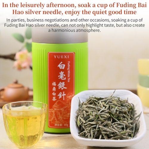 Yuexi Silver Needle White Tea Loose Leaf Premium Silver Needle Tea Authentic Fuding White Tea Core Origin Bai Hao Yin Zhen Tea First Pick 白茶 白毫银针 福鼎白茶 80g/2.82oz