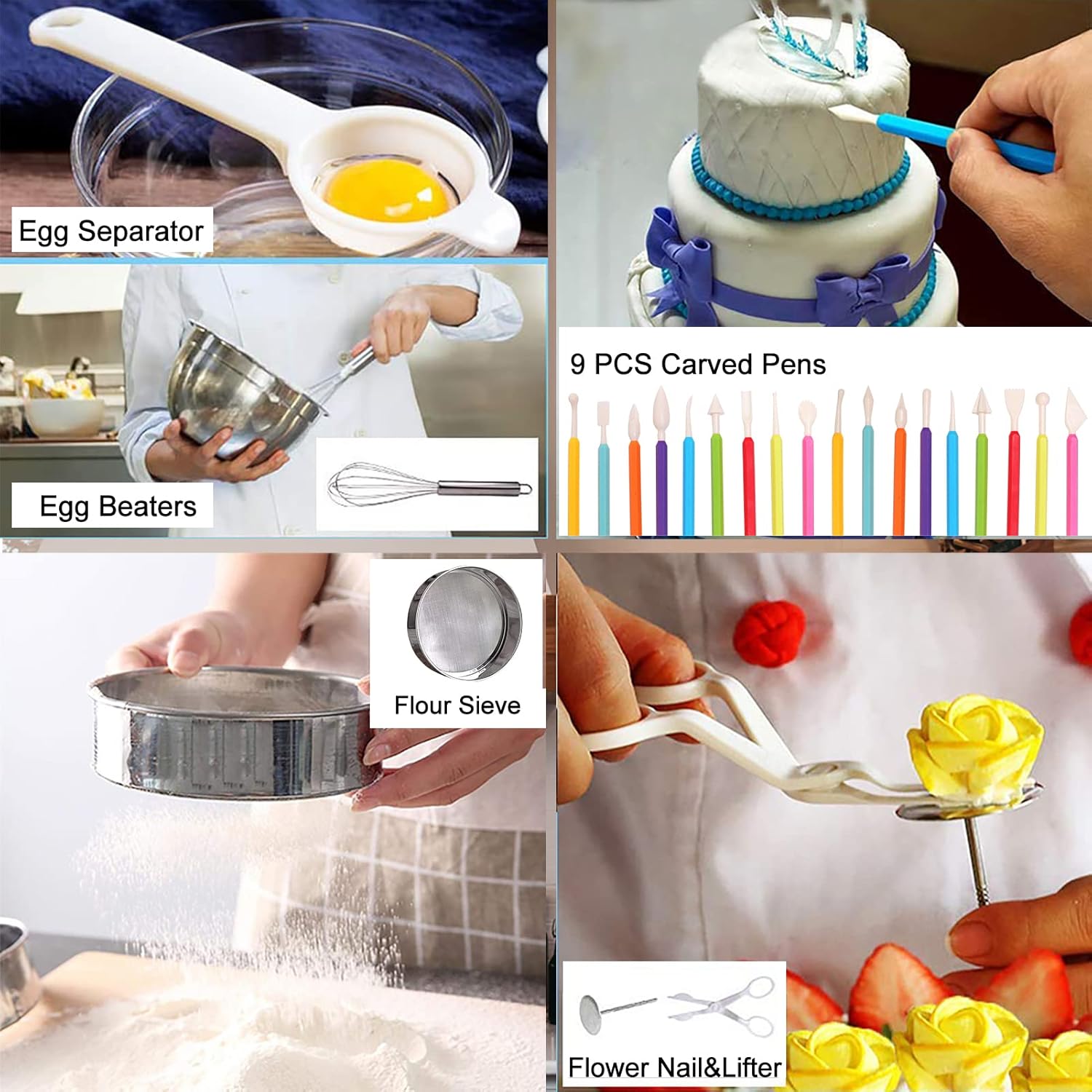 Skiennix 567 PCS Cake Decorating Kit - Complete Baking Set with Springform Pans & Rotating Turntable