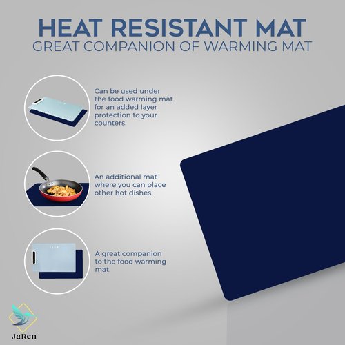 Warming Mat for Food – Food Warming Mat with 3 Temperature Controls, Locking Feature & Timer | Perfect for Parties, Gatherings, Daily Use | Bonus Counter Protector Pad Included