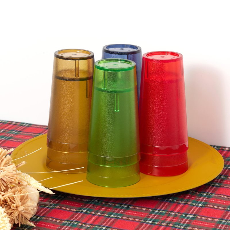 Plastic Cups Reusable, Plastic Tumblers Drinking Glasses Set of 8, Unbreakable Drinking Cup for Kitchen, BPA Free Stackable Restaurant Cups for Hot Drink & Cold Drink (Colorful, 12 oz)