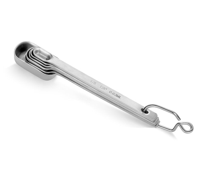 New Star Foodservice 43136 Stainless Steel 18/8 Measuring Spoons (Set of 6), Silver