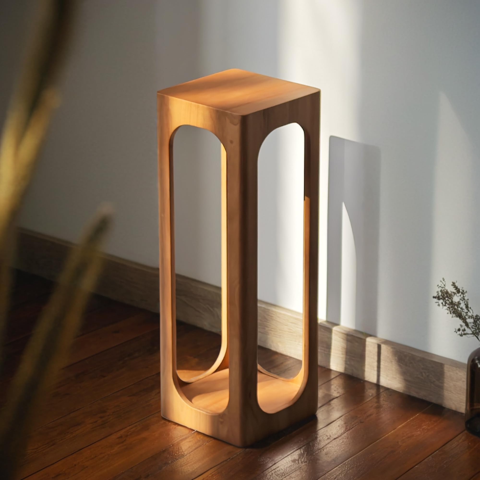 COVLON Drink Table, Soild Wood Small Space Side Table, Decorative End Table for Living Room,Badroom or Entryway Decoration, Natural Wood