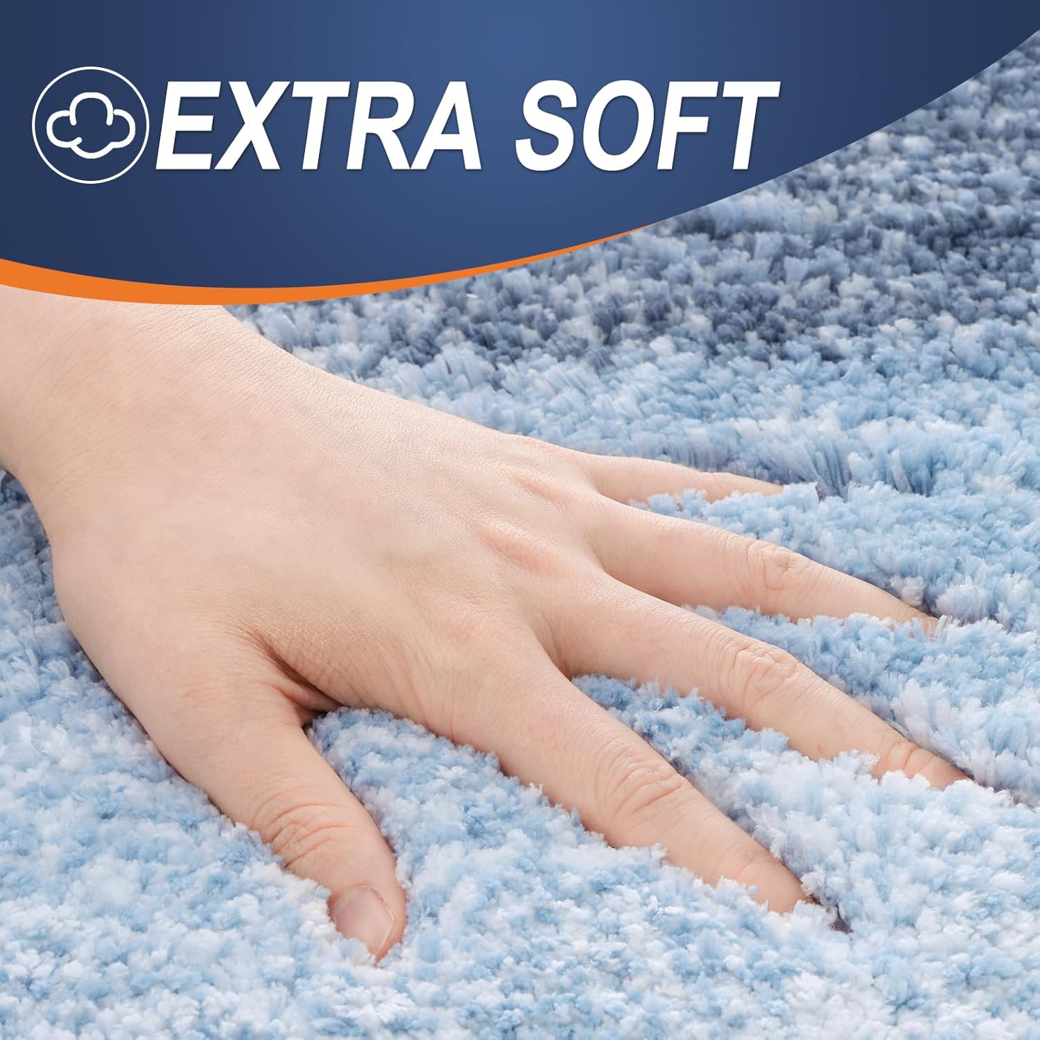 OLANLY Bathroom Rug Set - Soft Absorbent Microfiber Mats with Non-Slip Design | 2-Piece Blue Set (24"x16" & 24"x20")