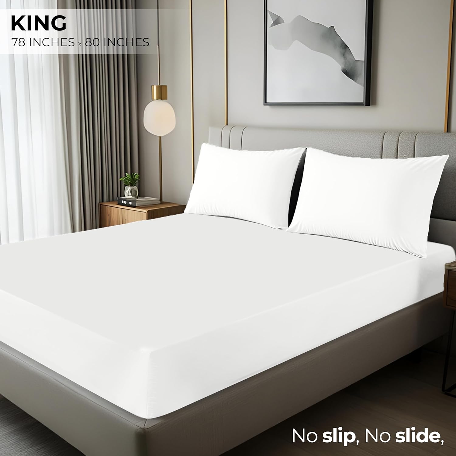 Utopia Bedding King Fitted Sheet - Deep Pocket Microfiber for Ultimate Comfort - Easy Care (White)