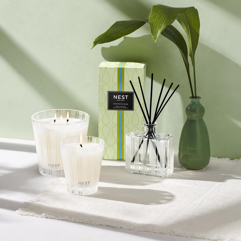 NEST New York Smart Home Fragrance Diffuser Refill Smart Vials, Coconut & Palm - Set of 2 - Designed for NEST x Pura 3 and NEST x Pura 4 Diffusers - Cruelty Free, Vegan
