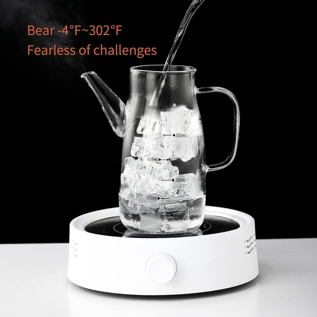 Skiennix Large Glass Oil Dispenser Bottle - No Drip Olive Oil & Vinegar Cruet | 20oz / 600ml Clear