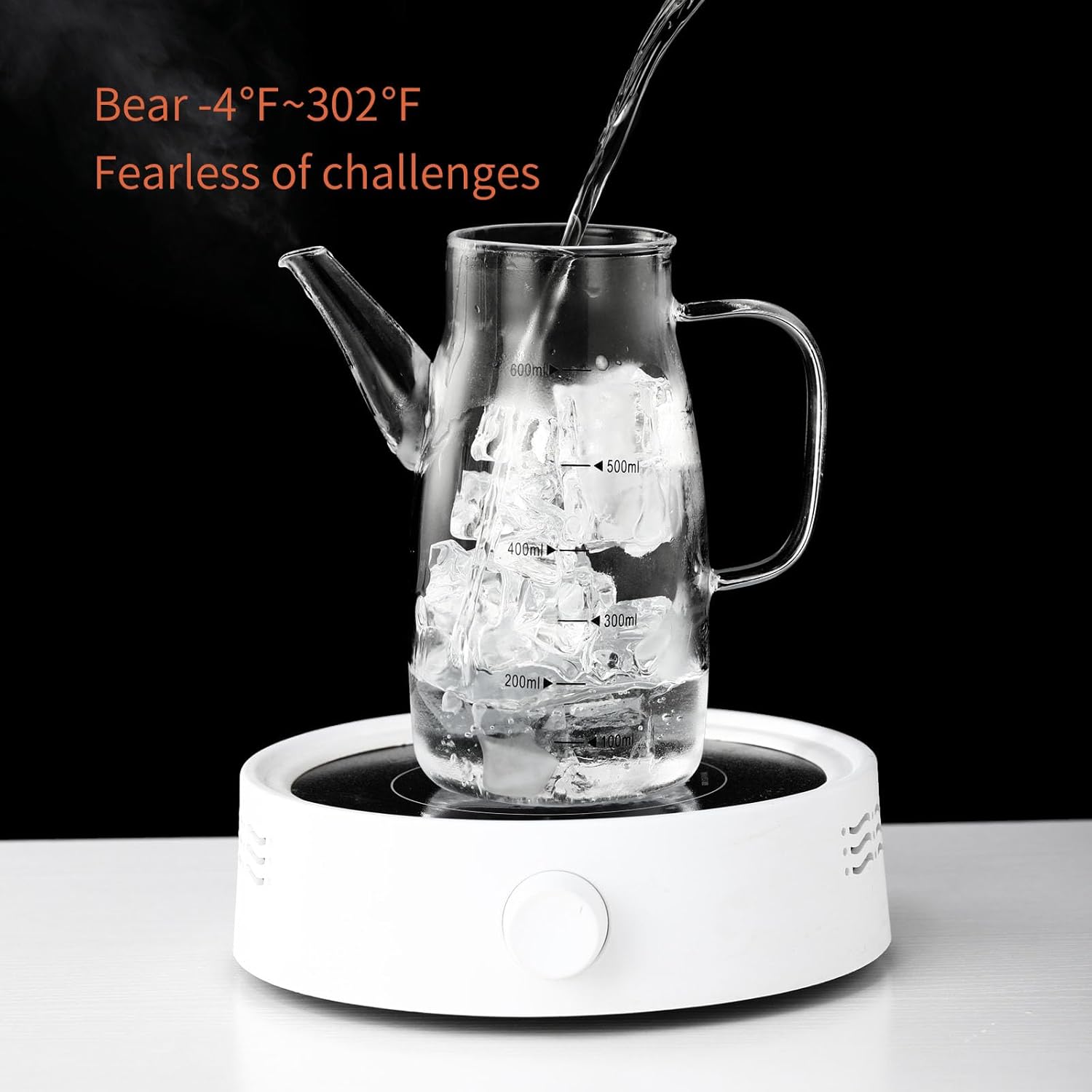 Skiennix Large Glass Oil Dispenser Bottle - No Drip Olive Oil & Vinegar Cruet | 20oz / 600ml Clear