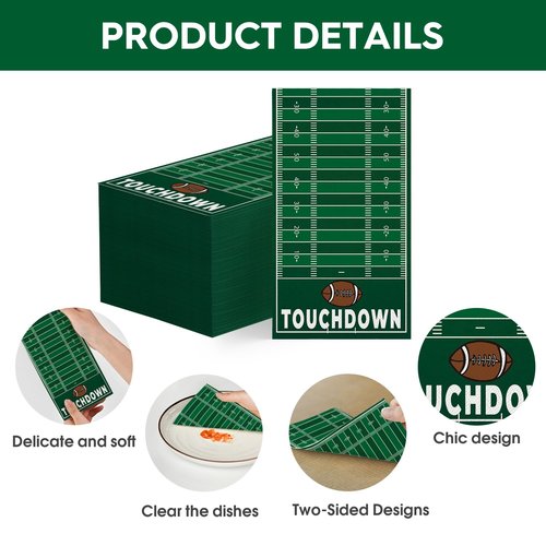 Horaldaily 100 Super Bowl Disposable Paper Decorative Guest Napkins, Football Touchdown and Game Day Themed for Party Lunch Dinner Kitchen Bathroom