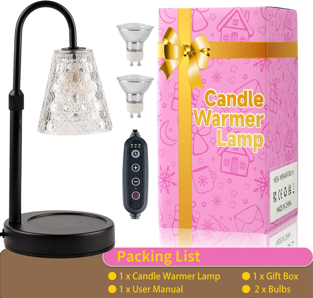 Skiennix Candle Warmer Lamp - Dimmable with Timer | Perfect Gift for Women & Home Decor, Includes 2 Bulbs