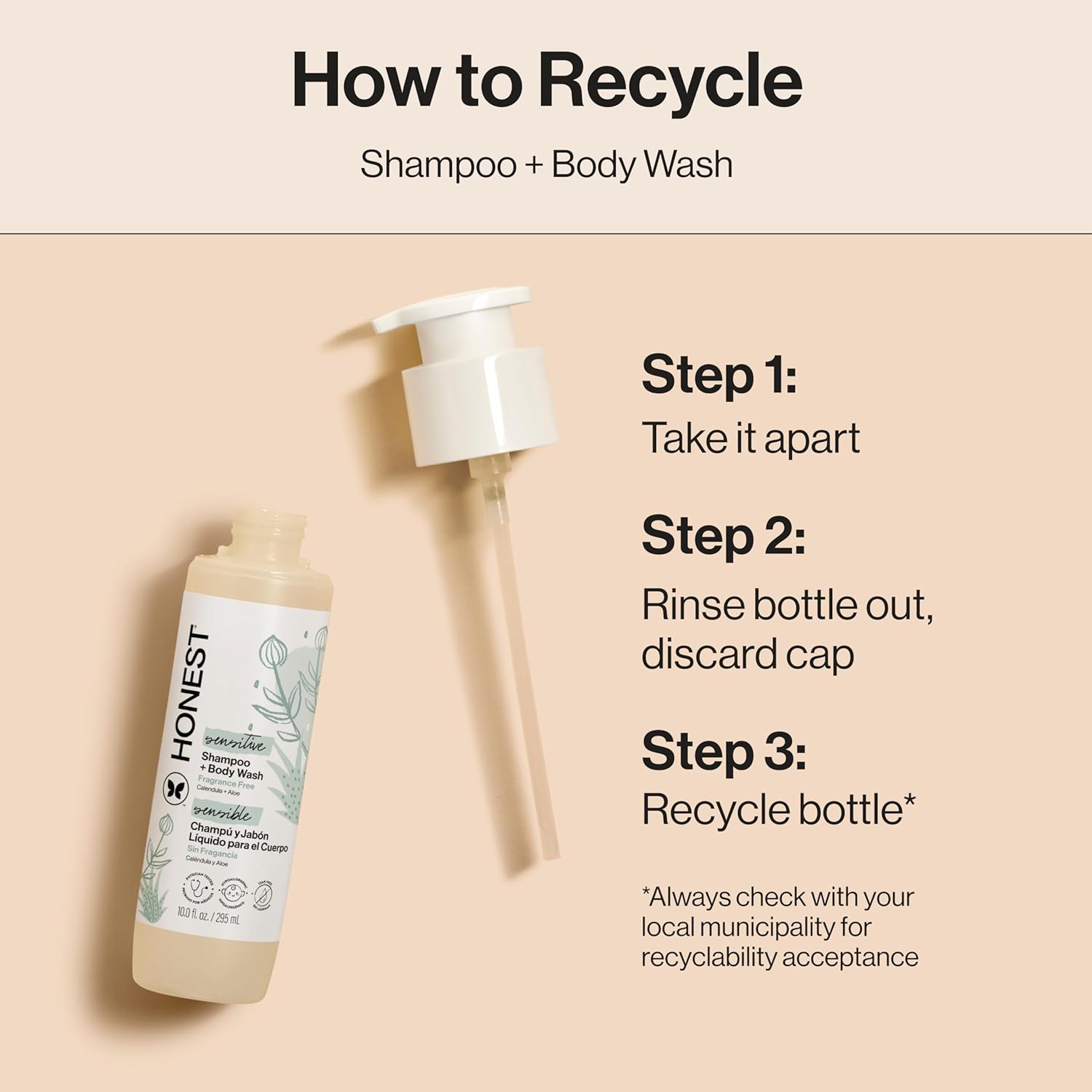The Honest Company 2-in-1 Baby Shampoo & Body Wash - Fragrance-Free, Tear-Free, Hypoallergenic, 10 fl oz