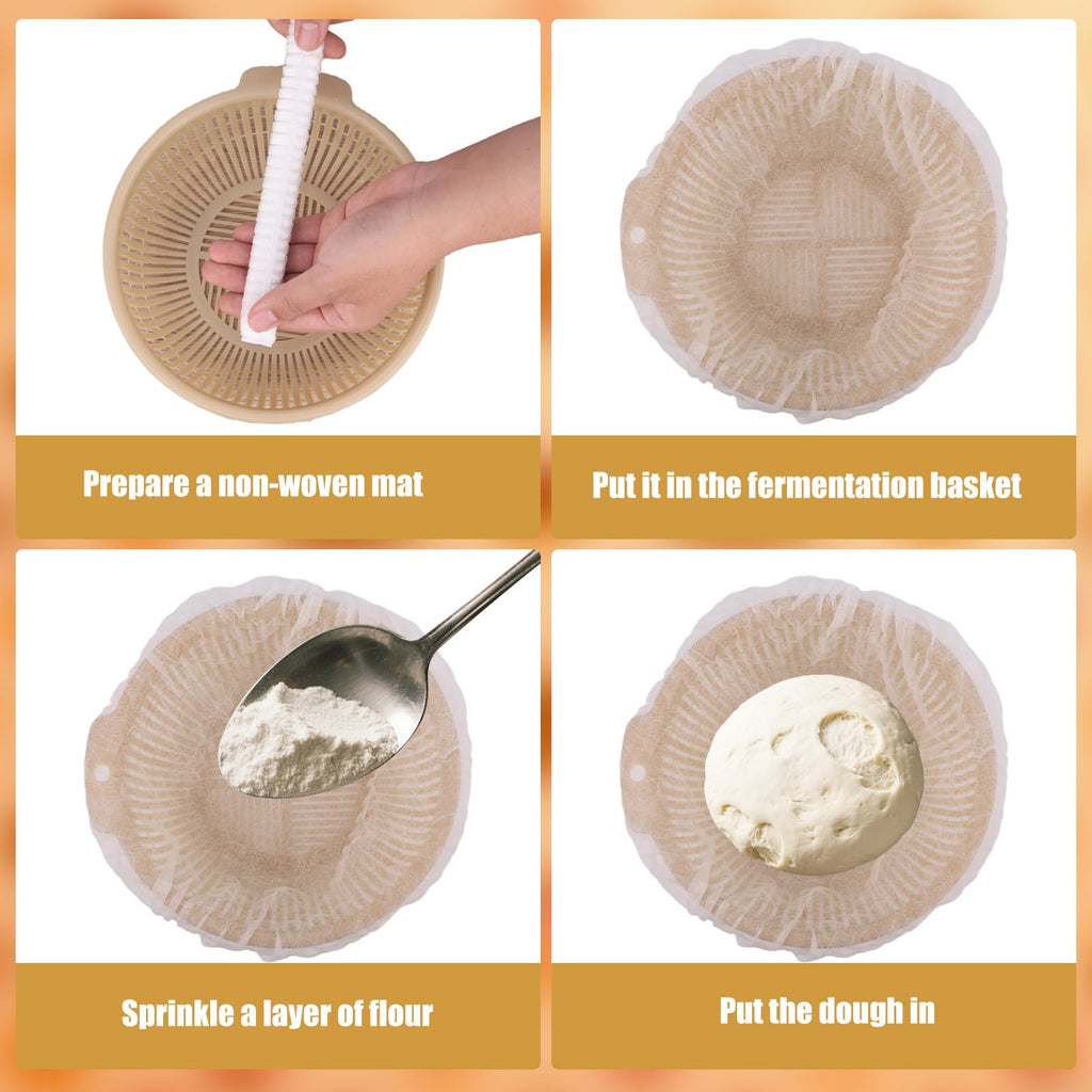 100pcs Bread Proofing Basket Cloth Liner, Disposable Non-Stick Dough Banneton Proofing Cover for Sourdough Bread Making Accessories Baking Supplies