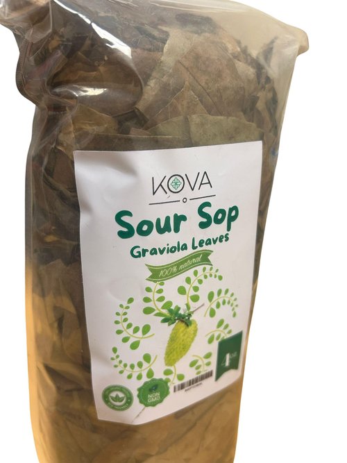 Kovafood Dried Soursop Tea Leaves, Graviola Loose Leaf Tea Dried, Hojas de Guanabana Seca I Dry Sour Sop Leaves- 4oz. Large Bag. 330-350 Leaves.
