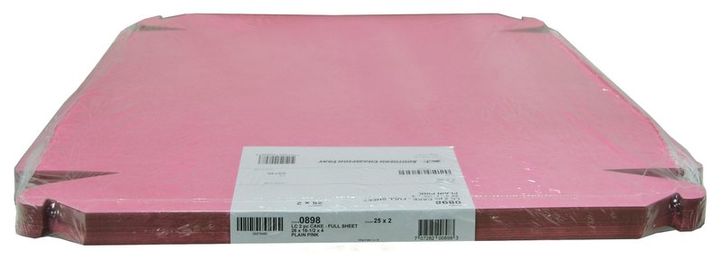 Southern Champion Tray 0898 Pink Paperboard Non-Window Lock-Corner Bakery Tray, 26 Length x 18-1/2 Width x 4 Height (Case of 50 Pieces)
