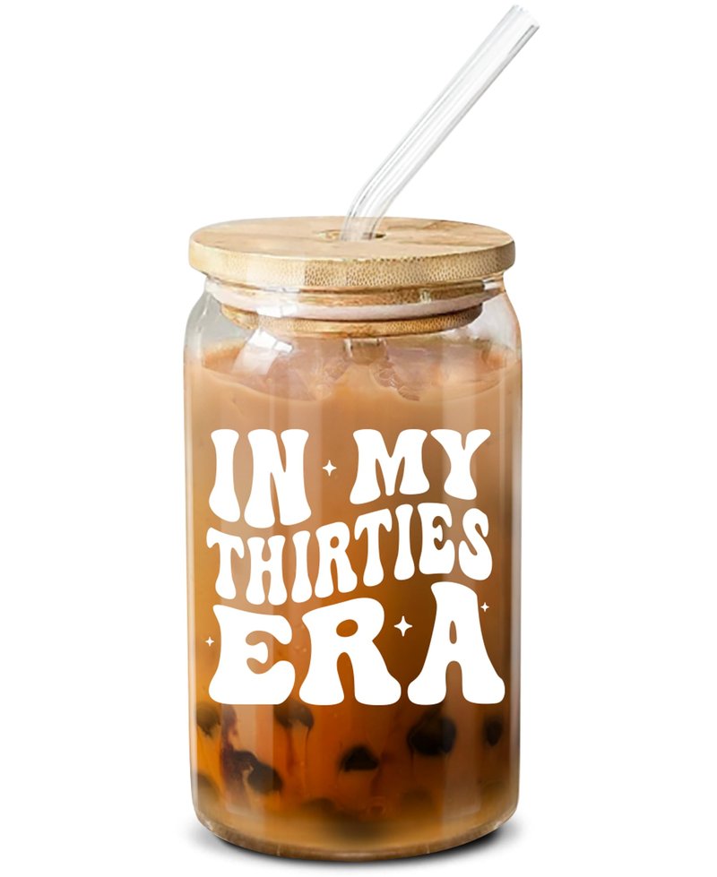 NewEleven 30th Birthday Gifts For Women - 30s Birthday Decorations - 30 Year Old Gift For Her, Woman, Sister, Mom, Daughter, Best Friend - In My Thirties Era Glass - 16 Oz Coffee Glass