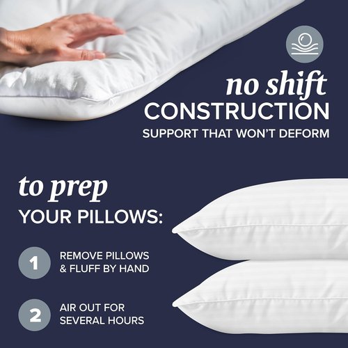 Beckham Hotel Collection Queen Size Pillows - Soft Comfort with Protective Covers | Set of 2
