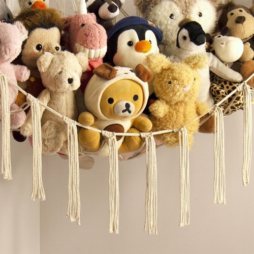 Mirolam Stuffed Animal Storage Hammock Net - Large Toy Organizer for Baby Nursery Decor