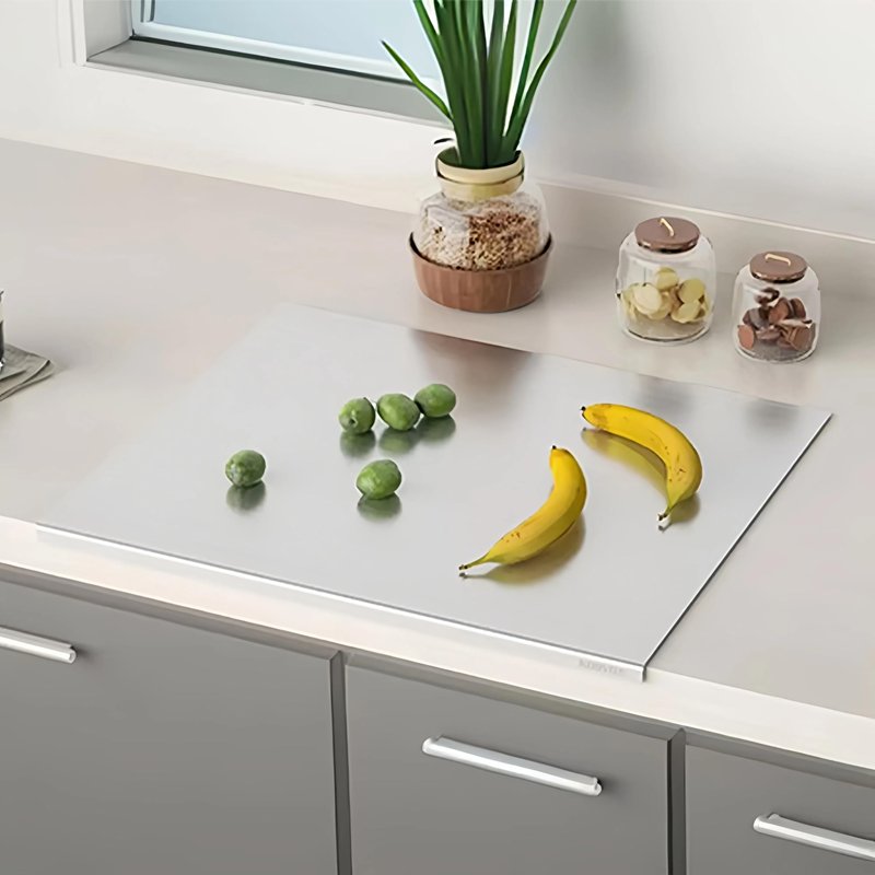 KORVOS Stainless Steel Cutting Boards for Kitchen, Food Grade 304 Stainless Steel Cutting Board with Lip, Metal Prep Board for Meat Fruits & Baking, 15.7" x 19.7"