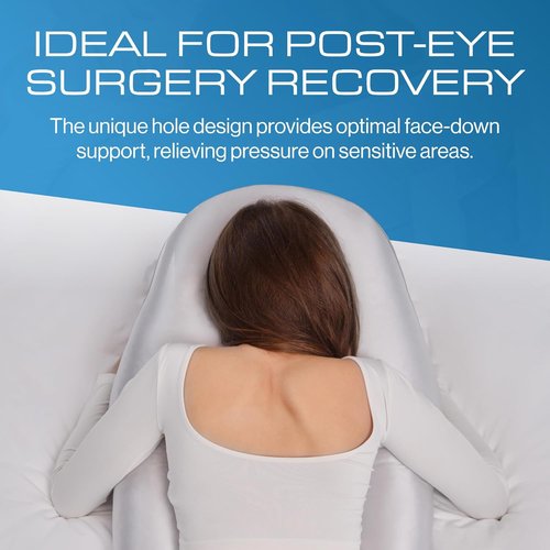 Kolbs Face Down Pillow - Post Eye Surgery Vitrectomy | Dual-Sided Warm & Cool Memory Foam, Washable Cover